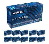 Guanti Nitrile WALKING NITROFORT BLU Riusabili Taglia XL - 8 g- 1000 PZ 1ENT
