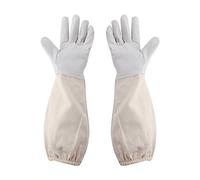 Guanti per apicoltore Guanti per api in pelle di capra premium Guanti da apicoltore con ventilazione traspirante e manica lunga in tela per ispezioni dell'alveare, adatti per (XXL)