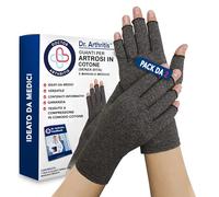 Guanti per Artrosi alle Mani Ideati da Medici - Tutore Tunnel Carpale per Alleviare Intorpidimento, Gonfiore e Infiammazioni - Guanti a Compressione, Senza Dita e in Morbido Cotone (2 Paia, Taglia S)