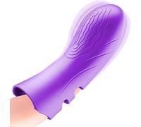 Guanti per dita Massaggio delle dita, Vibratore per donne Impermeabile Per donne e coppie,Purple