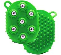 Guanti per il drenaggio linfatico Palla per massaggi palmari, rullo Strumento per il sollievo dei muscoli con 7 sfere in metallo, per massaggi a 360 gradi per collo, schiena, gambe (Rosso)