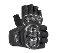 Guanti per motocicletta senza dita,guanti da motocicletta a mezzafila,unisex per uomini e donne,respirabili per l'estate,protezione in fibra di carbonio,equipaggiamento sportivo per biker (Nero, XXL)