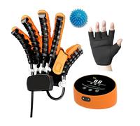 Guanti Per Robot Riabilitazione,Guanti Per Robot Da Allenamento Per La Riabilitazione Delle Dita Dell'emiplegia Da Ictus Con Disfunzione Della Mano(Orange-right,X-Large)