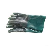 Guanti per sabbiatura, resistenti, foderati in cotone e PVC, lunghi 35 cm, con maniche, per sabbiatura, armadietti, utensili ad aria, protezione verde e nero