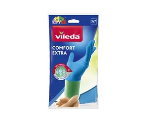 Guanti per uso domestico in lattice Vileda Comfort & Care tg S Blu