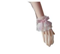 Guanti Pizzo Kawaii Bow Lace Wrist Sleeve Jk Fingerless Gloves Gothic Sweet Elastic Punk Hand Cuff(White)