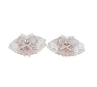 Guanti Pizzo Lolita Hand Sleeve Sweet Lace Wrist Cuffs Ruffled Floral Elastic Bracelet(White pink)