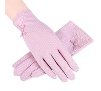 Guanti protettivi estivi con protezione UV Touch Screen in pizzo Sun Slip elastico guida ciclismo Per i Viaggi, il Golf e la Corsa(Dark pink)