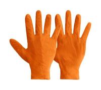Guanti Protettivi in Nitrile Arancioni Mercator Ideall Grip+ Taglia 9, 50 Pezzi