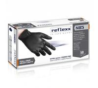 Guanti Reflexx N85 Neri Nitrile Spessorato Grip Meccanico Misura L 50pz N85B-L