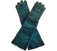 Guanti resistenti al calore, guanti da lavoro in pelle forgiata resistente all'usura, guanti in pelle bovina a due strati, spessi 60 cm, allungati, resistenti all'usura, guanti resistenti al calore