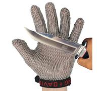 Guanti resistenti al taglio in acciaio inossidabil Guanti antitaglio in acciaio inossidabile, guanti da lavoro di sicurezza for adulti, for uomini e donne, guanti in maglia di metallo(1pcs/S)