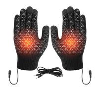 Guanti riscaldati elettricamente Guanti antivento touch screen | Guanti da polso elastici per riscaldamento USB per il freddo e l'inverno per donne e uomini per il ciclismo e la corsa