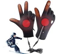 Guanti riscaldati, guanti riscaldati per donna e uomo, guanti riscaldati da moto, non slip invernali, touch screen, guanti elettrici riscaldati tramite USB, per escursionismo, bicicletta, sci (L)
