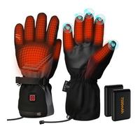 Guanti Riscaldati Invernali Elettrici, OUTJUT USB Touch Screen Guanti Uomo Donna Scaldamani con Riscaldamento delle Dita, 7500mAh Batteria Ricaricabile Guanti per la Caccia Pesca Sci Moto Ciclismo -XL