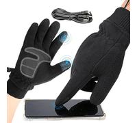 Guanti Riscaldati Per Uso Esterno | Guanti Riscaldati USB Con Punta Delle Dita Touchscreen - 1 Paio di Manopole Antivento per Freddo Abbigliamento Sportivo per Uomo Donna Ragazzi Adulti per Guida e Co