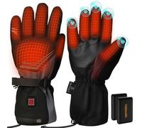 Guanti Riscaldati Ricaricabili 7500mAh, OUTJUT Guanti Moto Riscaldati Uomo Donna Scaldamani con Riscaldamento delle Dita 3 Impostazioni di Temperatura per la Caccia Pesca Sci Ciclismo, L