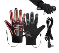 Guanti riscaldati ricaricabili tramite USB, per rimanere al caldo a temperature gelide, calore regolabile a 3 livelli per cinque dita e della mano, per uomini e donne, ciclismo, sci