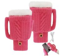 Guanti Riscaldati Senza Dita - Guanti Termici USB | Muffole Termiche A Maglia,per Clima Freddo, per Sci, Ciclismo, Escursionismo, per Ambienti Esterni e Interni, per Ufficio e Casa