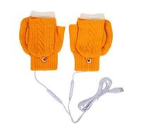 Guanti riscaldati USB Caldo caldo di dito pieno di dito a metà del lati a doppio lato per i giochi invernali cavalcano grigio (Jaune)