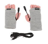 Guanti riscaldati USB Guanti riscaldanti senza dita invernali morbidi e alla moda per adulti per ciclismo lavoro in ufficio (Grigio scuro)