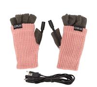 Guanti riscaldati USB per adulti, invernali, morbidi, alla moda, senza dita, ideali per ufficio, lavoro e ciclismo. (Rosata)
