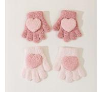 Guanti rosa per neonati delicati e alla moda con un design a cuoricino comodo 6-18MColore unicoPoliestere