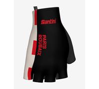 Guanti Santini Paris-Roubaix 2025 nero bianco rosso - L