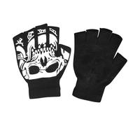 Guanti scheletro di Halloween, guanti da ciclismo scheletro | Guanti da ciclismo senza dita con teschio che si illuminano al buio per bambini,Caldi guanti con teschio di Halloween per corsa, esercizio