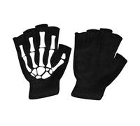 Guanti scheletro di Halloween, guanti da ciclismo scheletro - Guanti da ciclismo senza dita con teschio che si illuminano al buio per bambini | Comodi guanti scheletrati luminosi al buio per corsa, ci