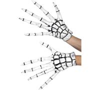 Guanti Scheletro Grim Reaper Bianchi In Lattice Accessorio Per Halloween
