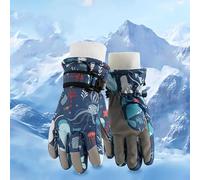 Guanti Sci Bambini, 3-12 Anni Ragazzi e Ragazze Caldo Impermeabile A Prova di Vento Muffola Traspirante Termico Guanti Bambini per Sci, Per Sport Invernali All'aperto e Snowboard (Oceano Blu, M)