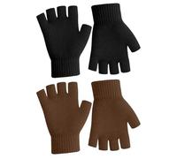 Guanti Senza Dita,Guanti Senza Dita Donna Uomo,Guanti Donna Invernali Uomo,Guanti Tagliati Sulle Dita,Guanti Termici Uomo,Guanti Mezze Dita Uomo,Guanti Riscaldati Pile Uomo,Guanti Nero,Marrone 2pcs
