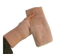 Guanti Senza Dita Women's Cozy Fingerless Gloves Soft Warm Stylish Winter Pure White Hand-Washable Perfect For Cold Weather Casual Wear(Pink)