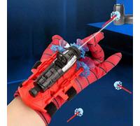 Guanti spara-ragnatele - Giocattolo da supereroe rosso e blu, gioco interattivo e divertente, in materiale ABS durevole, ottimo regalo per Ognissanti e Natale Lanciatore di tecnologia neroABS
