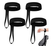 Guanti sportivi di sicurezza - Guanti da sci in nylon elastico con cinturino da polso manette, 4 cinghie da polso, leggeri per alpinismo e sci per appendere guanti snowboard e attività