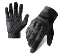 Guanti Tattici Militari per Moto e Outdoor - Touchscreen, Protezione Nocche Rigida e Palmo Imbottito Antiscivolo - Professionali per Softair, Ciclismo, Escursionismo e Lavoro - Traspiranti (Nero, XL)