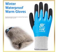 Guanti termici di sicurezza sul lavoro impermeabili invernali da 1 paio Guanti da giardino in gomma con impugnatura antiscivolo per protezione delle mani del costruttore di lavoratori