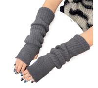 Guanti Termici Senza Dita Solid Color Wrist Arm Warmer Gloves For Women Cold Proof Winter Warm Sleeve Knitted Soft Stacked Fingerless Mittens(Dark grey)