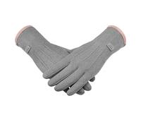 Guanti termici touchscreen da donna, guanti invernali foderati in peluche con polsino elastico for equitazione all'aperto e clima freddo(Gris)