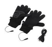 Guanti Termici USB con Filo Riscaldante in Carbonio | Riscaldamento elettrico , punta touchscreen sensibile, per design antivento, ideale per sport (Black Constant temperature)