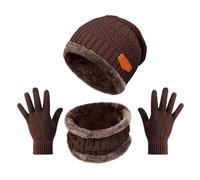 Guanti touch screen Sciarpa circolare, Guanti sciarpa per cappello invernale, Sciarpa per cappello con teschio lavorato a maglia per uomo, Kit da neve per berretto caldo e morbido