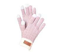Guanti touchscreen con fodera interna in pile, per uomo e donna, antiscivolo, materiale lavorato a maglia, sensibile al tatto, isolanti dal freddo, versatili (rosso anguria, taglia unica)