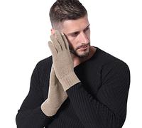 Guanti unisex lavorati a maglia, tinta unita, resistenti al freddo, morbidi guanti sportivi termici, comodi guanti invernali, fodera in pile, guanti casual da ciclismo