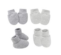 Guantini Neonato AntiGraffio, 4 paia Guanti Neonato, di Guanti per Bambini Guanti, in Cotone Neonato Guanti, Guanti Anti-Grab per 0-6 Mesi Neonati e Ragazze, coprigambe
