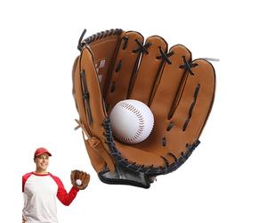 Guanto da baseball per giovani e bambini - Guanto da ricevitore in pelle PU | Gùanto da T-balĺ ispessito con palmo imbottito, robusto Gùanto da allenamento per principianti ed educazione fisica