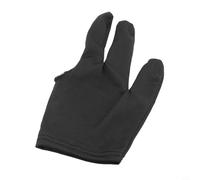 Guanto da biliardo da snooker, design aperto a tre dita, per mano sinistra e destra, guanto elastico resistente all'usura per ridurre il sudore e colpi fluidi, nero