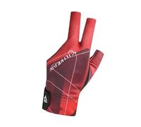 Guanto da Biliardo, Elastico per Mancini, a 3 Dita, per Pool/Snooker, Traspirante, in Rete Elastica, Antiscivolo, per Sala Pratica/Sport Indoor, Nero Rosso