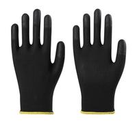 Guanto da Costruzione e Giardinaggio in Nylon PU Set di 10 Paia in Nero Classico