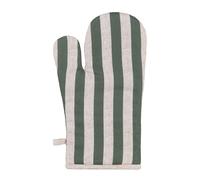 Guanto da forno in cotone a righe verdi e beige 19x33 cm